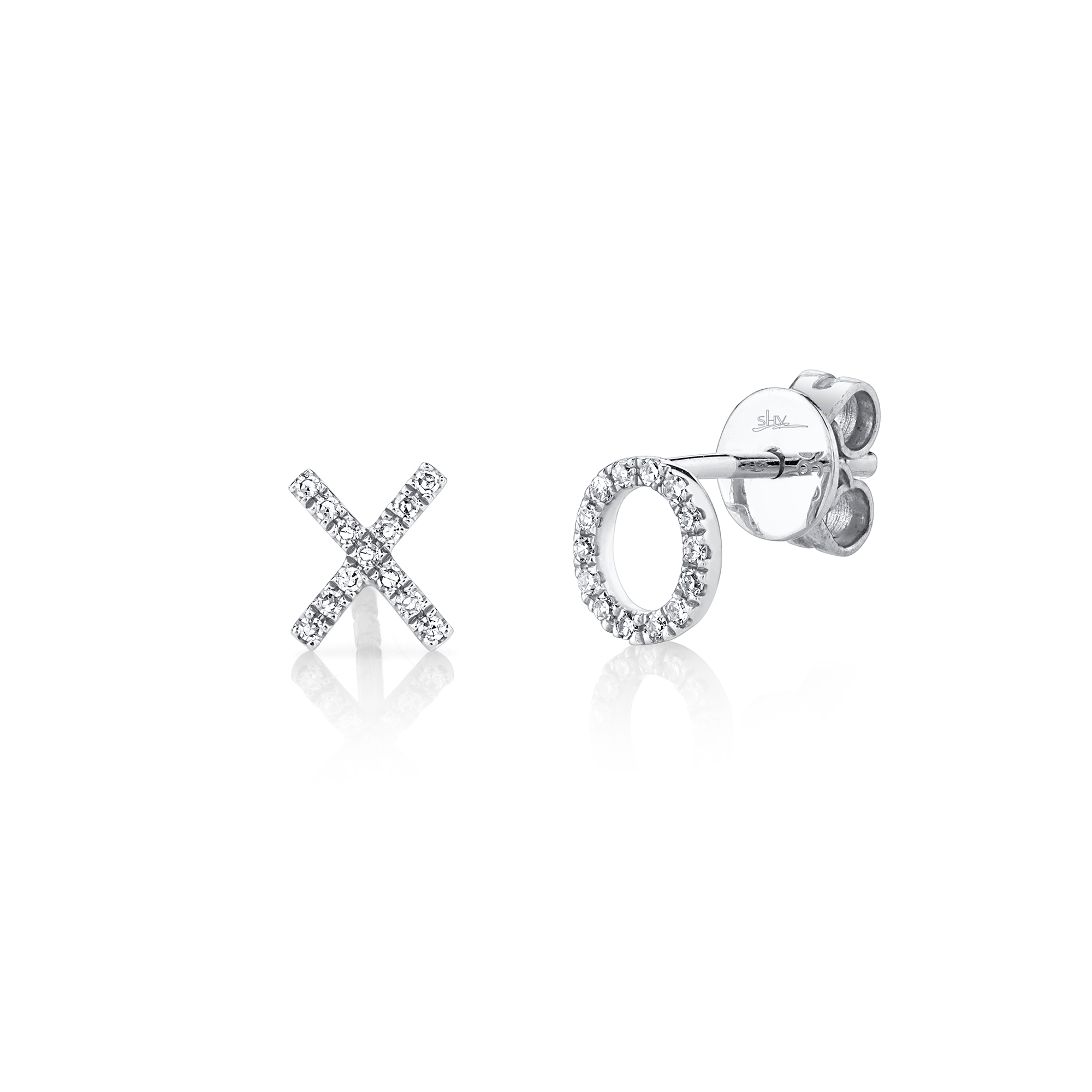 Kate White Gold and Diamond Pave Stud Earrings Shy Creation SC55001319